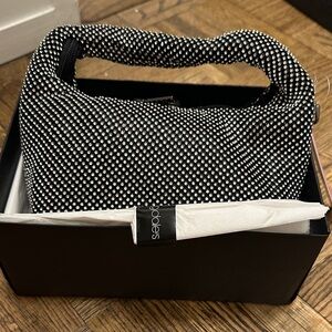 Aqua Black and White Sequins Mini Bag